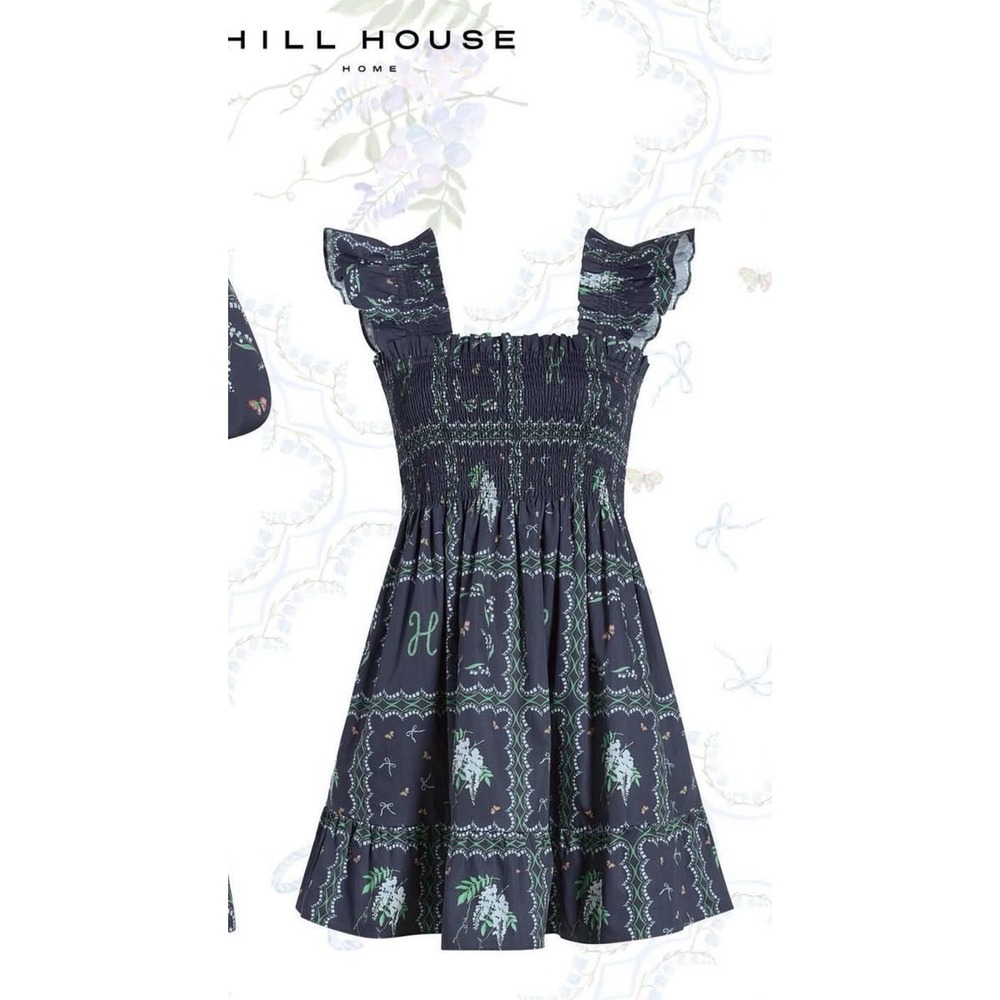 HILL HOUSE HOME The Charlotte Nap Dress Navy Patchwork women Size Large Mini